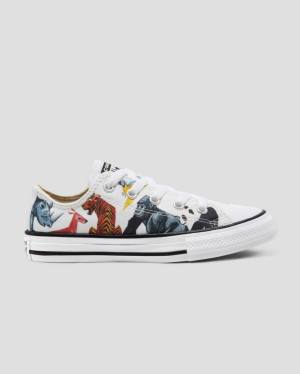 Kids' Converse Chuck Taylor All Star Animal Print Low Tops Shoes White | CV-560NPJ