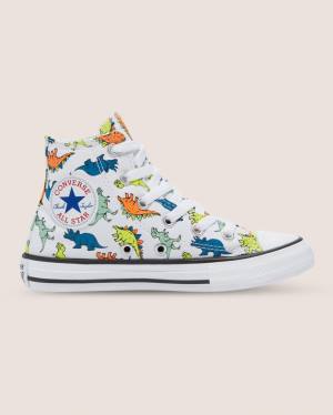 Kids' Converse Chuck Taylor All Star Dinoverse High Tops Shoes White | CV-108BMV