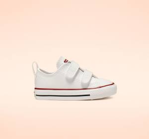 Kids' Converse Chuck Taylor All Star Easy-On Leather Low Tops Shoes White | CV-068NEG