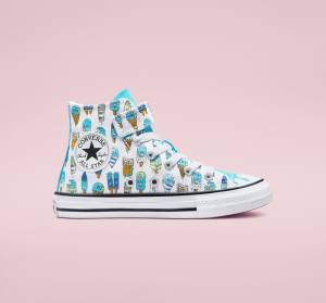 Kids' Converse Chuck Taylor All Star Easy-On Frozen Treats High Tops Shoes White / Blue / Light Green | CV-254YGZ