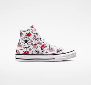 Kids' Converse Chuck Taylor All Star Pirates High Tops Shoes White / Red / Black | CV-784OPB