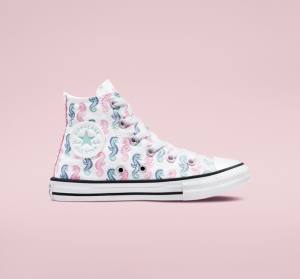 Kids' Converse Chuck Taylor All Star Seahorses High Tops Shoes White / Pink / Light | CV-325QYA