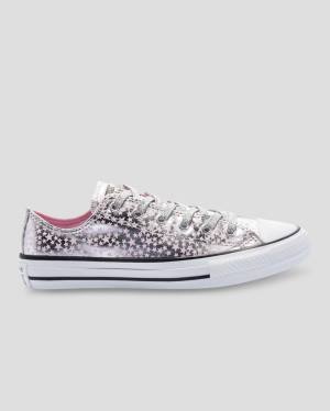 Kids' Converse Chuck Taylor All Star Shes A Star Low Tops Shoes Pink Silver | CV-184SEU