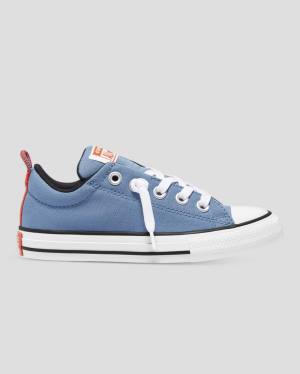 Kids' Converse Chuck Taylor All Star Street Slip Low Tops Shoes Blue | CV-726UQY