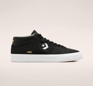 Men's Converse CONS Louie Lopez Pro Mid Skate Shoes Black / White | CV-481PCI