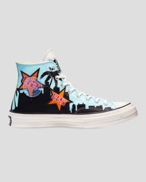 Men's Converse Chinatown Market Chuck 70 Specialty High Tops Shoes Black Blue | CV-703JIL