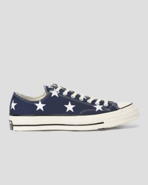 Men's Converse Chuck 70 Archive Print Low Tops Shoes Blue | CV-710OIJ