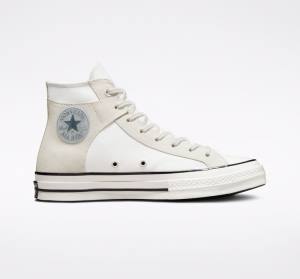 Men's Converse Chuck 70 Crafted Canvas High Tops Shoes White / Black | CV-548XJM