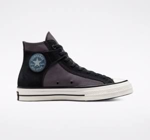 Men's Converse Chuck 70 Crafted Canvas High Tops Shoes Black / White | CV-645JNU