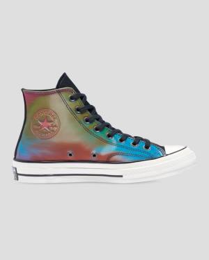 Men's Converse Chuck 70 Iridescent High Tops Shoes Black | CV-129QDK