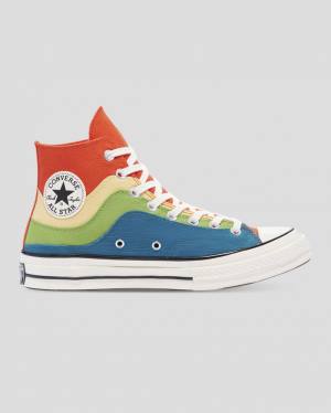 Men's Converse Chuck 70 National Parks High Tops Shoes Blue Green Orange | CV-415FXW