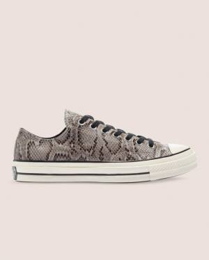 Men's Converse Chuck 70 Reptile Suede Low Tops Shoes Grey | CV-790LPZ