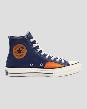 Men's Converse Chuck 70 Ripstop High Tops Shoes Blue | CV-069RDO