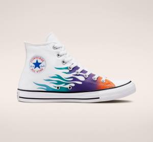 Men's Converse Chuck Taylor All Star Archive Prints High Tops Shoes White / Blue / Turquoise | CV-243MDO