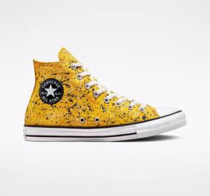 Men's Converse Chuck Taylor All Star Archive Paint Splatter High Tops Shoes White | CV-543UYM