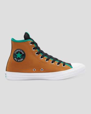 Men's Converse Chuck Taylor All Star Digital Terrain High Tops Shoes Brown Green | CV-164YTE