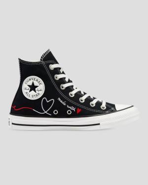 Men's Converse Chuck Taylor All Star Love Thread High Tops Shoes Black | CV-432IRL