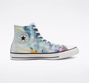 Men's Converse Chuck Taylor All Star Tie-Dye High Tops Shoes Multicolor / Black | CV-437RFG