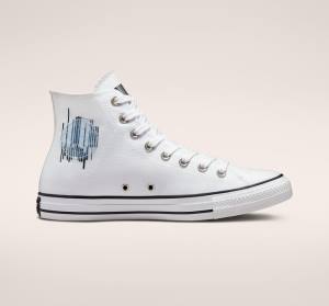 Men's Converse Chuck Taylor All Star Translucent Barcode High Tops Shoes White / Black / White | CV-301RVO