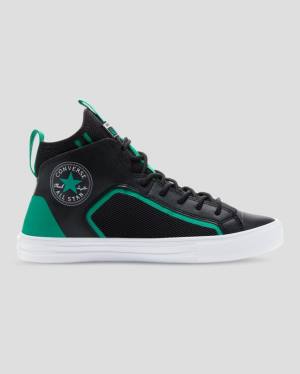 Men's Converse Chuck Taylor All Star Ultra High Tops Shoes Black Green | CV-295GOQ