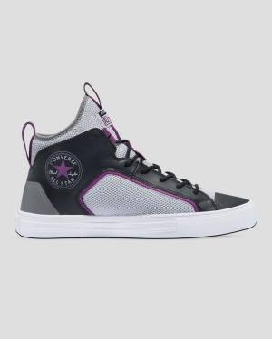 Men's Converse Chuck Taylor All Star Ultra Dramatic Nights High Tops Shoes Grey Black | CV-412FYZ