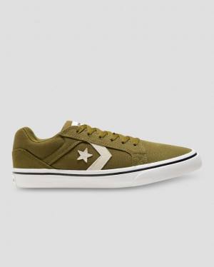 Men's Converse El Distrito Mix And Match Low Tops Shoes Olive | CV-514PTZ