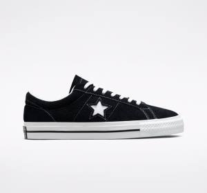 Men's Converse One Star Low Tops Shoes Black / White | CV-215ZAJ