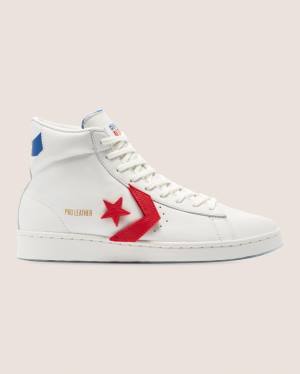 Men's Converse Pro Leather Birth Of Flight High Tops Shoes White | CV-124MVE