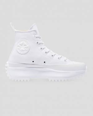 Men's Converse Run Star Hike All White High Tops Shoes White | CV-875RWM