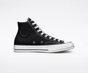 Men's Converse Stussy Chuck 70 High Tops Shoes Black / White | CV-435ILT