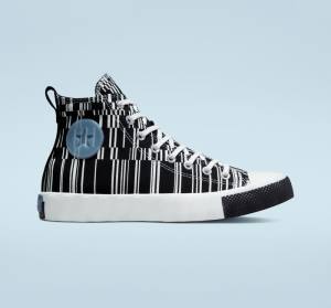 Men's Converse UNT1TL3D Translucent Barcode High Tops Shoes Black / White / Indigo | CV-519FEB