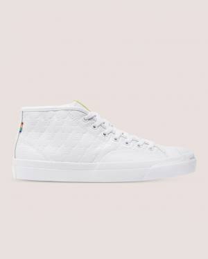 Women's Converse Alexis Sablone Pride Jack Purcell Pro High Tops Shoes White | CV-746IYL