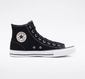 Women's Converse CONS Chuck Taylor All Star Pro Suede Skate Shoes Black / White | CV-765UVC