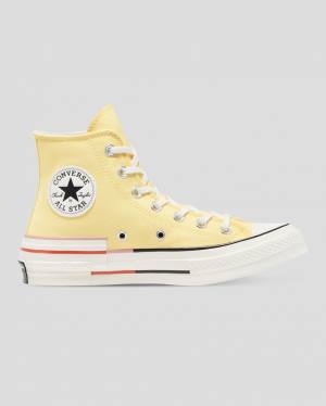 Women's Converse Chuck 70 Colour Block High Tops Shoes Yellow | CV-203QMZ