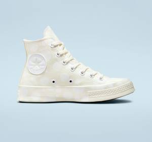 Women's Converse Chuck 70 Polka Dots High Tops Shoes White | CV-246OVY