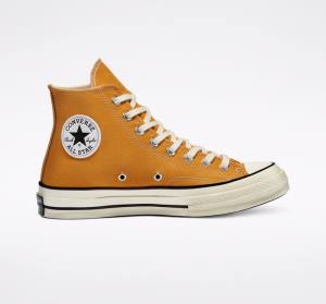 Women's Converse Chuck 70 Sunflower Yellow High Tops Shoes Black | CV-682WCO