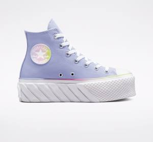 Women's Converse Chuck Taylor All Star 2X Lift Platform Pastel Gradient High Tops Shoes Blue / White | CV-231FOJ