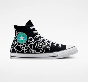 Women's Converse Chuck Taylor All Star Floral High Tops Shoes Black / White / Light | CV-716ANO