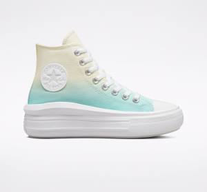 Women's Converse Chuck Taylor All Star Move Platform Ombre High Tops Shoes White | CV-024BYK