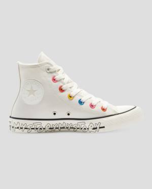 Women's Converse Chuck Taylor All Star My Story High Tops Shoes Beige | CV-187TKS