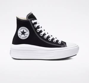 Women's Converse Chuck Taylor All Star Move Platform High Tops Shoes Black / Beige White | CV-341MCW