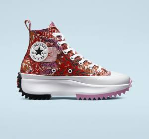 Women's Converse Run Star Hike Platform Tropical Florals High Tops Shoes Orange / Black / White | CV-105DRF