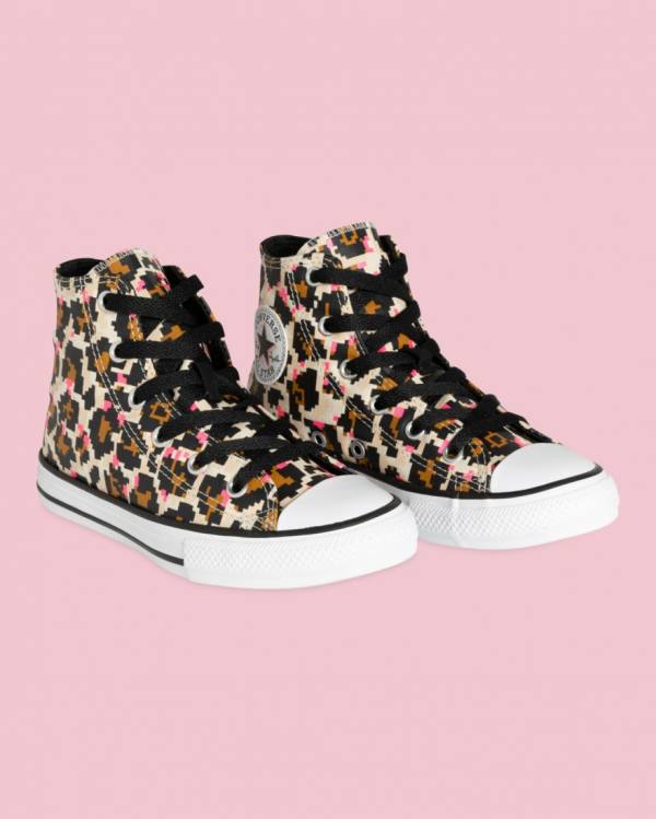 Kids' Converse Chuck Taylor All Star Animal Print High Tops Shoes Black | CV-593OED