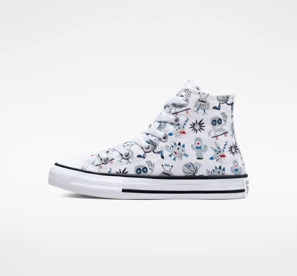 Kids' Converse Chuck Taylor All Star Creatures High Tops Shoes White / Grey / Blue | CV-123UFE