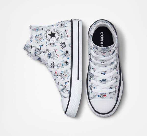 Kids' Converse Chuck Taylor All Star Creatures High Tops Shoes White / Grey / Blue | CV-123UFE