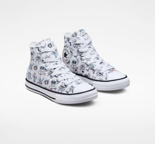 Kids' Converse Chuck Taylor All Star Creatures High Tops Shoes White / Grey / Blue | CV-123UFE