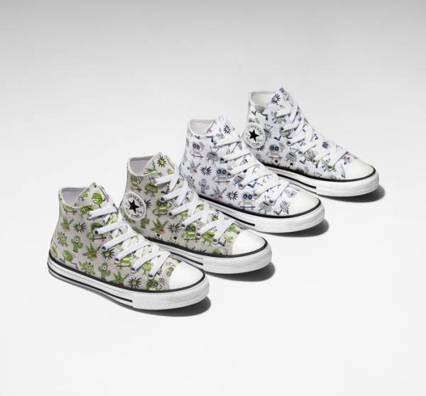 Kids' Converse Chuck Taylor All Star Creatures High Tops Shoes White / Grey / Blue | CV-123UFE