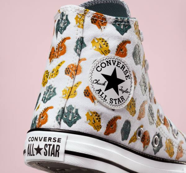 Kids' Converse Chuck Taylor All Star Dino Daze High Tops Shoes White / Deep Green / Black | CV-745CLW