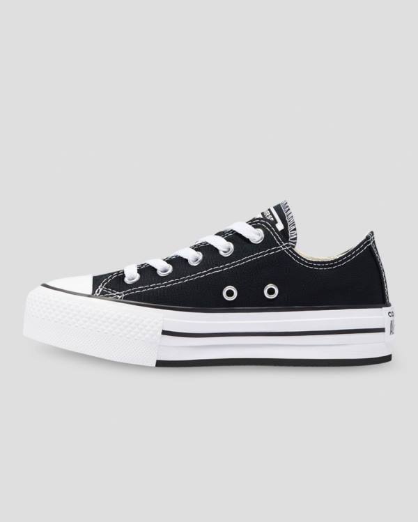 Kids' Converse Chuck Taylor All Star EVA Platform Low Tops Shoes Black | CV-510NYO