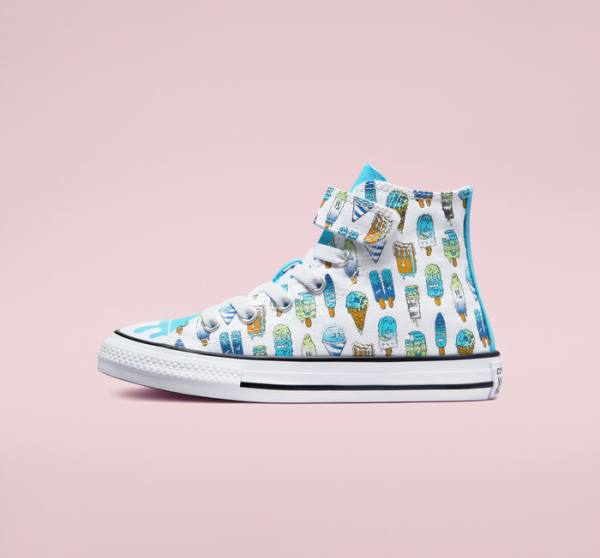 Kids' Converse Chuck Taylor All Star Easy-On Frozen Treats High Tops Shoes White / Blue / Light Green | CV-027XDJ